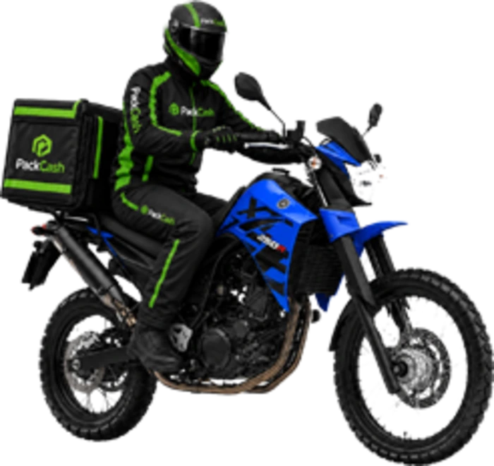 Entregador PackCash na XT 660